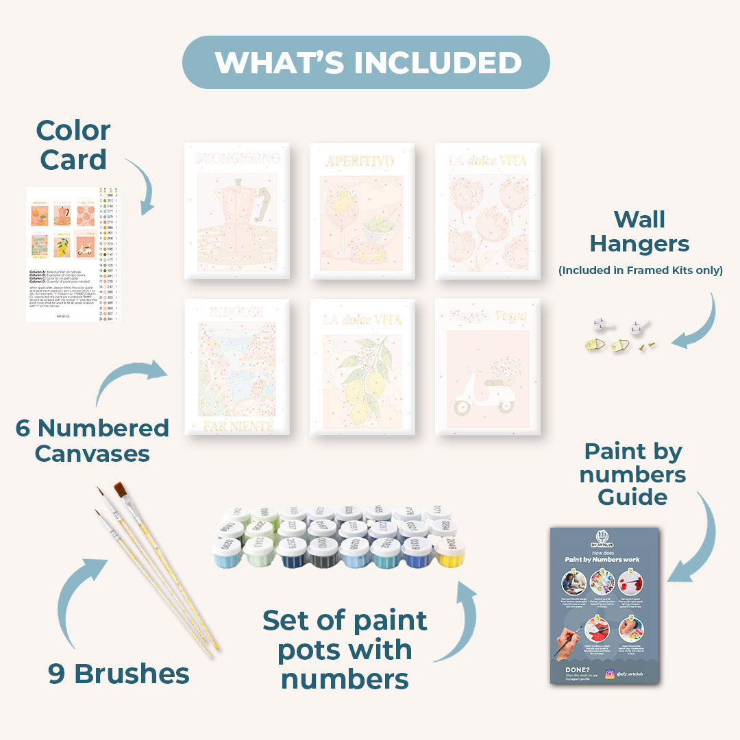 6 Mini Paintings - Italian Vibes Set
