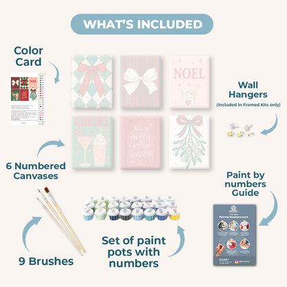 6 Mini Paintings - Merry Christmas Set