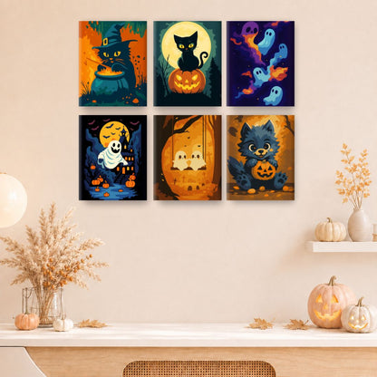 12 Mini Paintings | Spooky Halloween Bundle