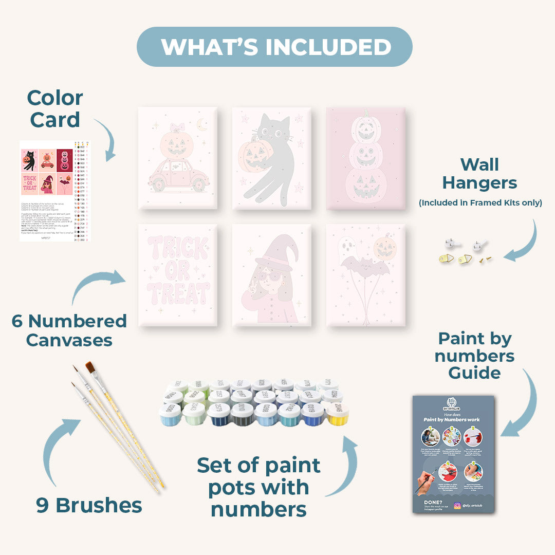 6 Mini Paintings - Trick Or Treat Set