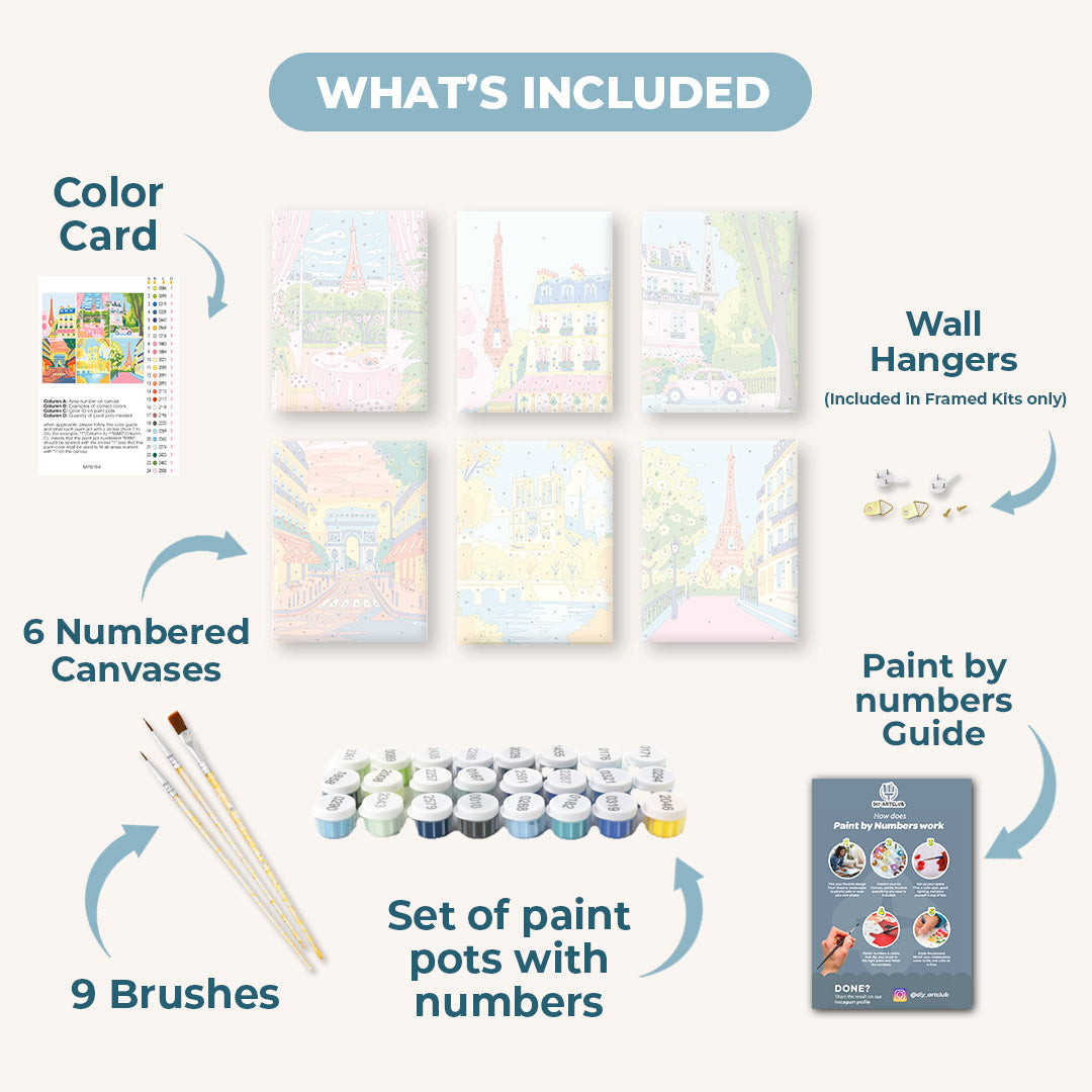 6 Mini Paintings - Paris Set