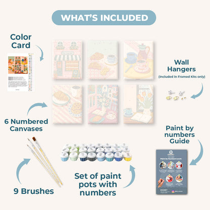 6 Mini Paintings - Coffee & breakfast Set
