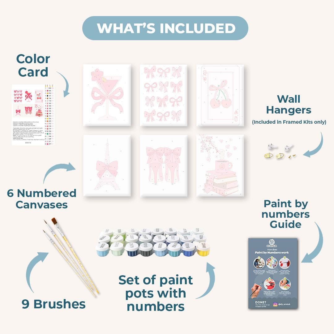 6 Mini Paintings - Pink Vibes Set