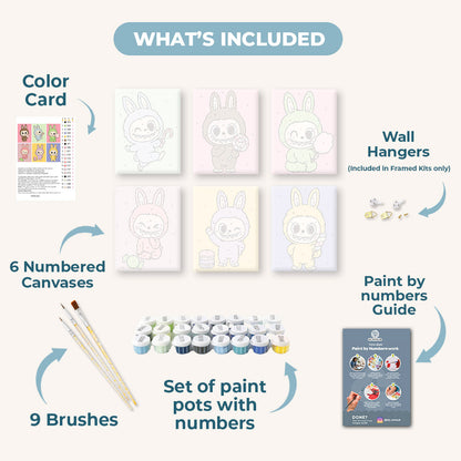 6 Mini Paintings - Cute Doll Set