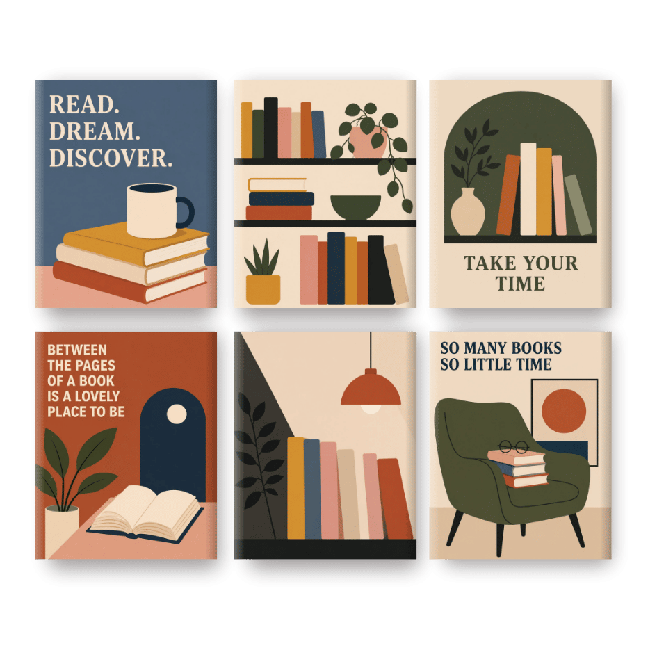 6 Mini Paintings - Books Set