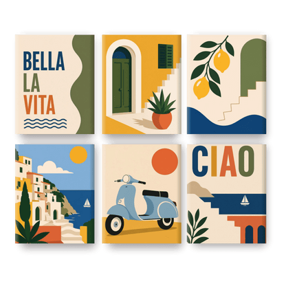 6 Mini Paintings - Bella La Vita Set