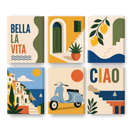 6 Mini Paintings - Bella La Vita Set