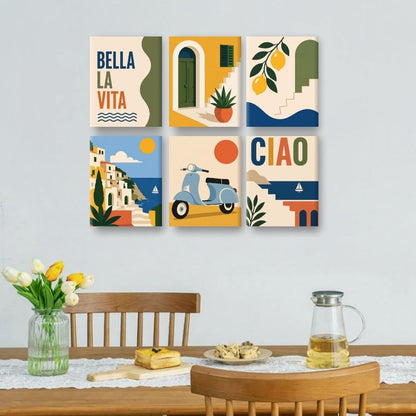 6 Mini Paintings - Bella La Vita Set