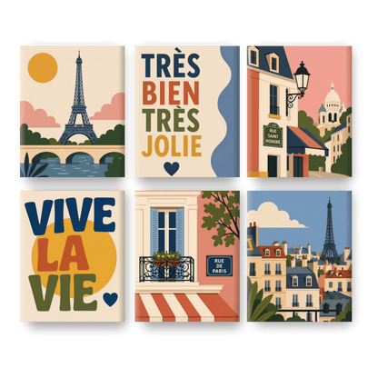 6 Mini Paintings - Beautiful Paris Set
