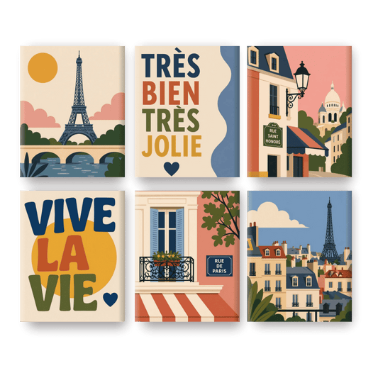 6 Mini Paintings - Beautiful Paris Set