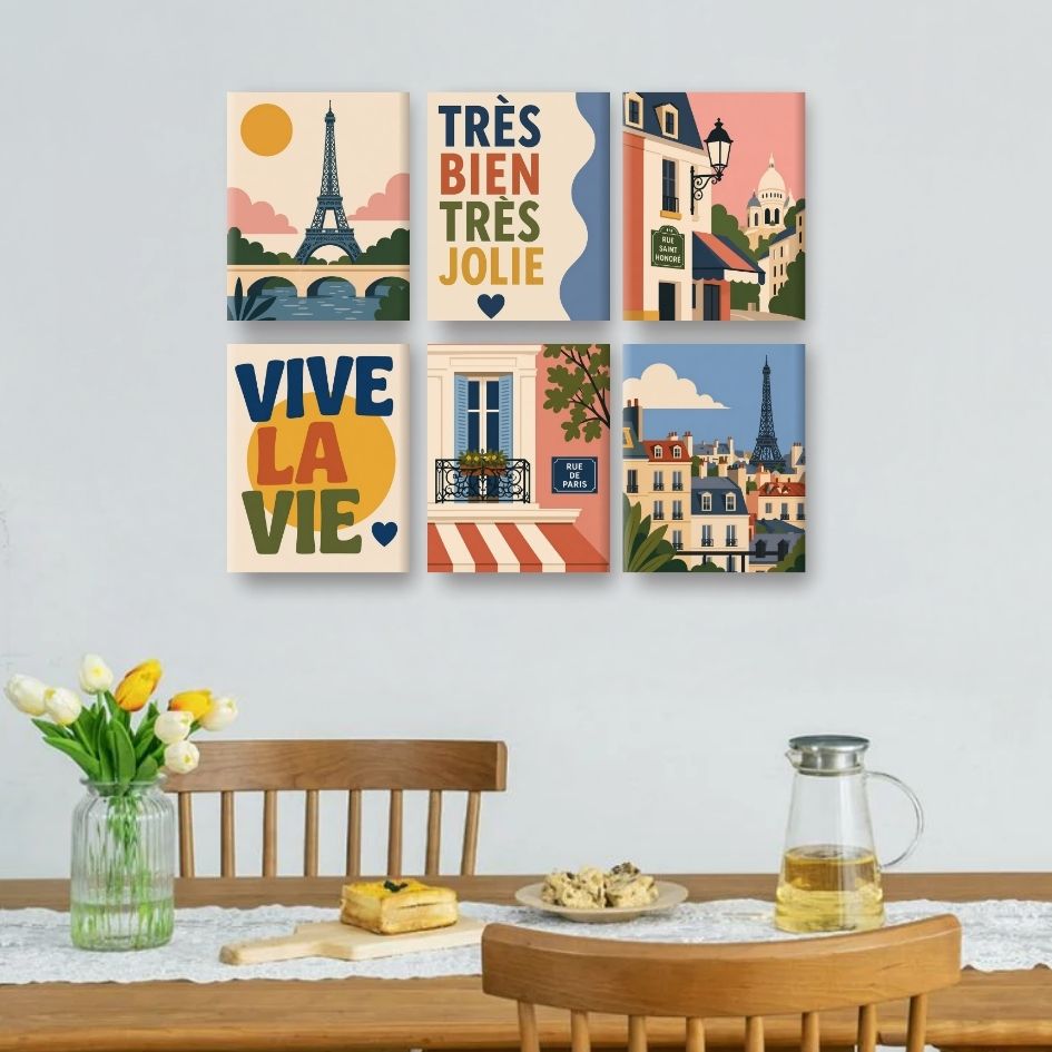 6 Mini Paintings - Beautiful Paris Set