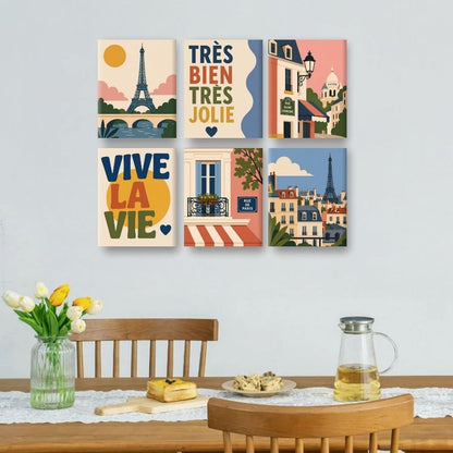 6 Mini Paintings - Beautiful Paris Set
