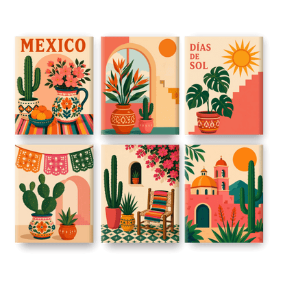 6 Mini Paintings - Días de Sol Set