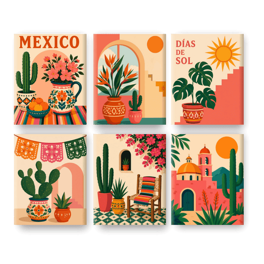 6 Mini Paintings - Días de Sol Set