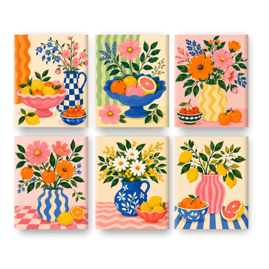 6 Mini Paintings - Citrus Blossom Set