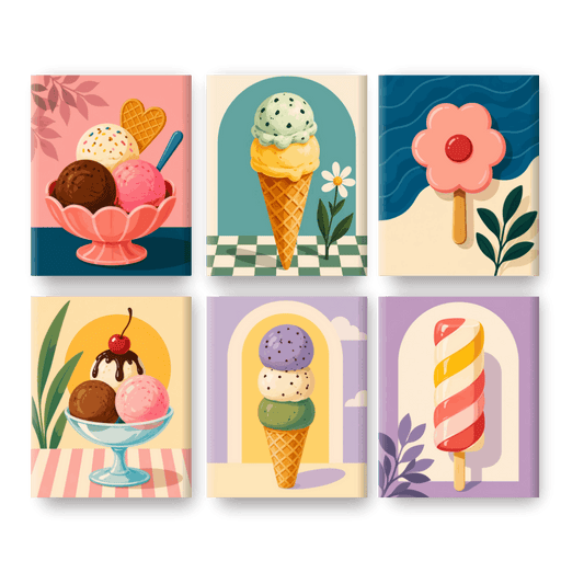 6 Mini Paintings - Ice Pop Dreams Set