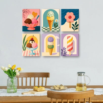 6 Mini Paintings - Ice Pop Dreams Set