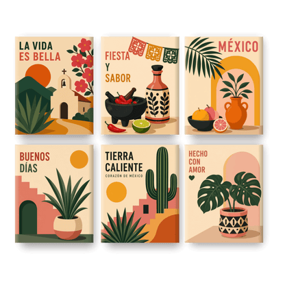 6 Mini Paintings - Tierra Caliente Set