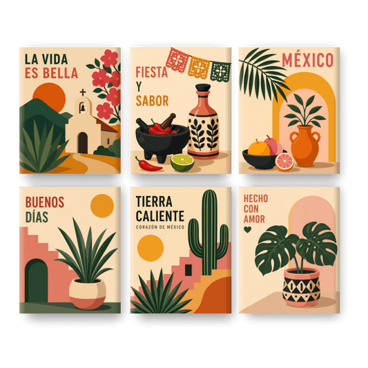 6 Mini Paintings - Tierra Caliente Set