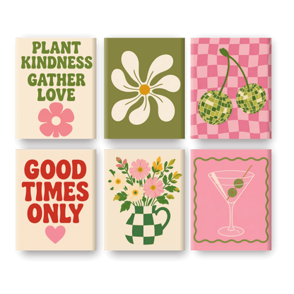 6 Mini Paintings - Fresh Bouquet Set