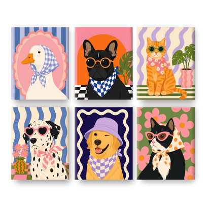 6 Mini Paintings - Fancy Dalmatian Set