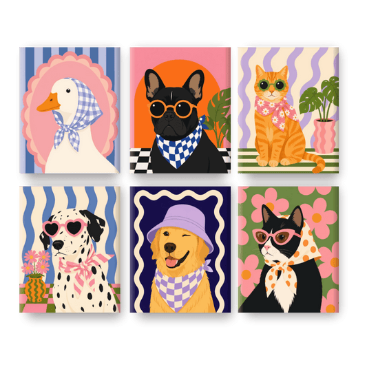 6 Mini Paintings - Fancy Dalmatian Set