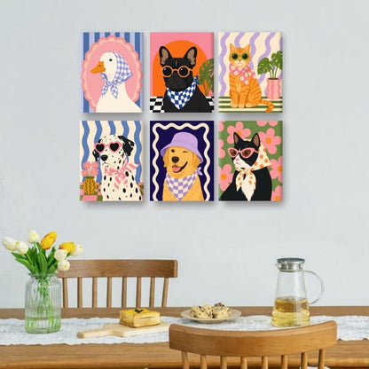 6 Mini Paintings - Fancy Dalmatian Set