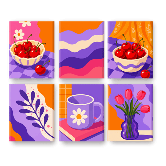 6 Mini Paintings - Sweet Cherry Set