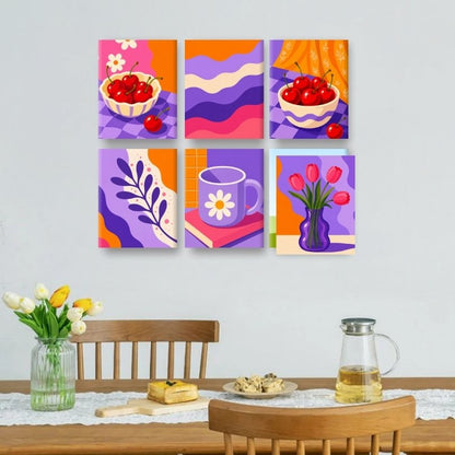 6 Mini Paintings - Sweet Cherry Set
