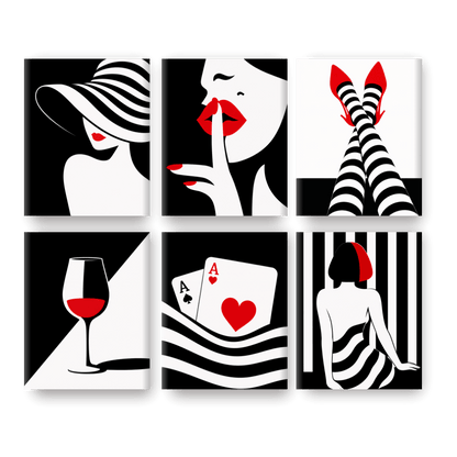 6 Mini Paintings - Chic & Bold Set