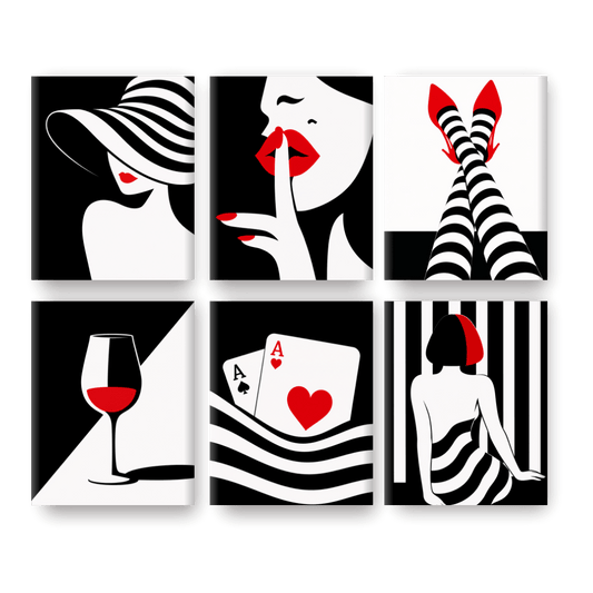 6 Mini Paintings - Chic & Bold Set