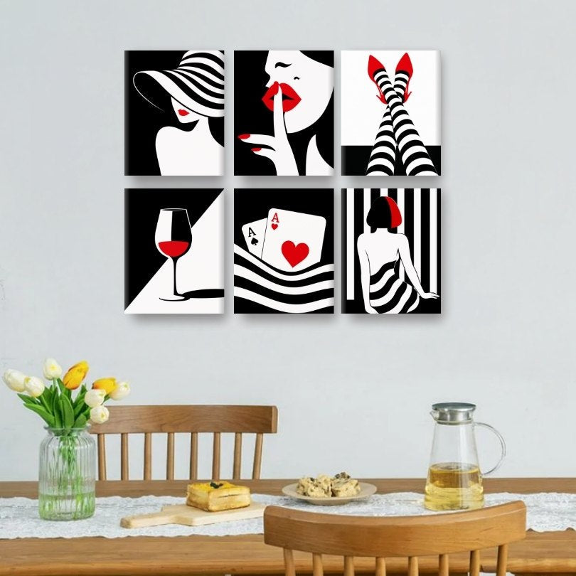 6 Mini Paintings - Chic & Bold Set
