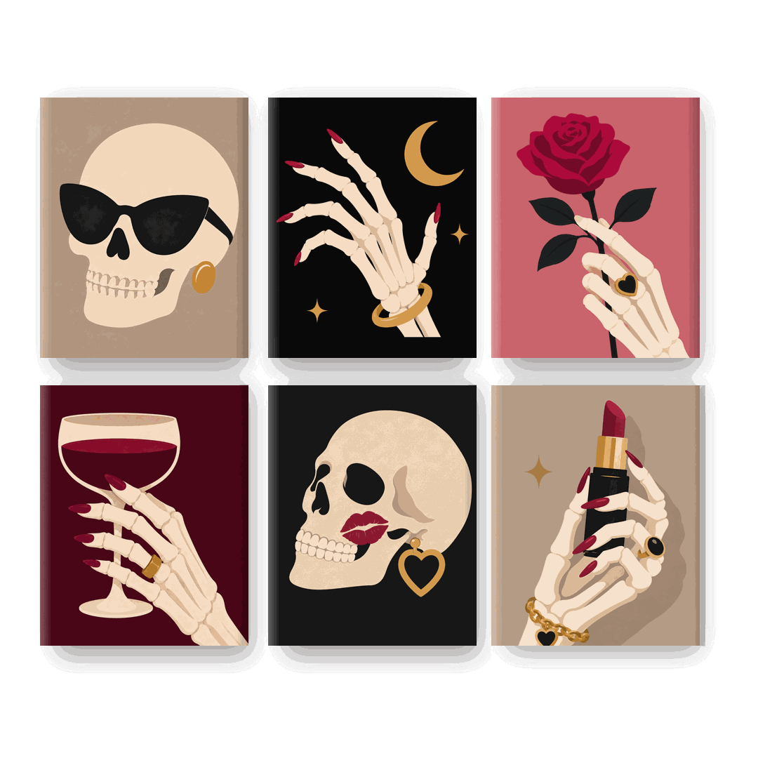 6 Mini Paintings - Gothic Glam Set