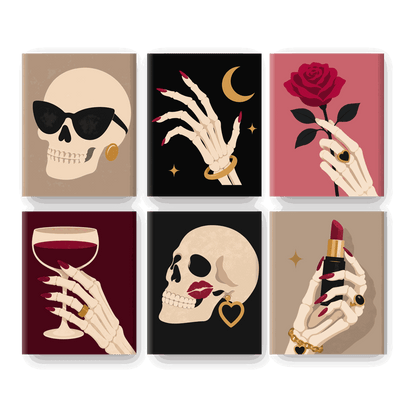6 Mini Paintings - Gothic Glam Set