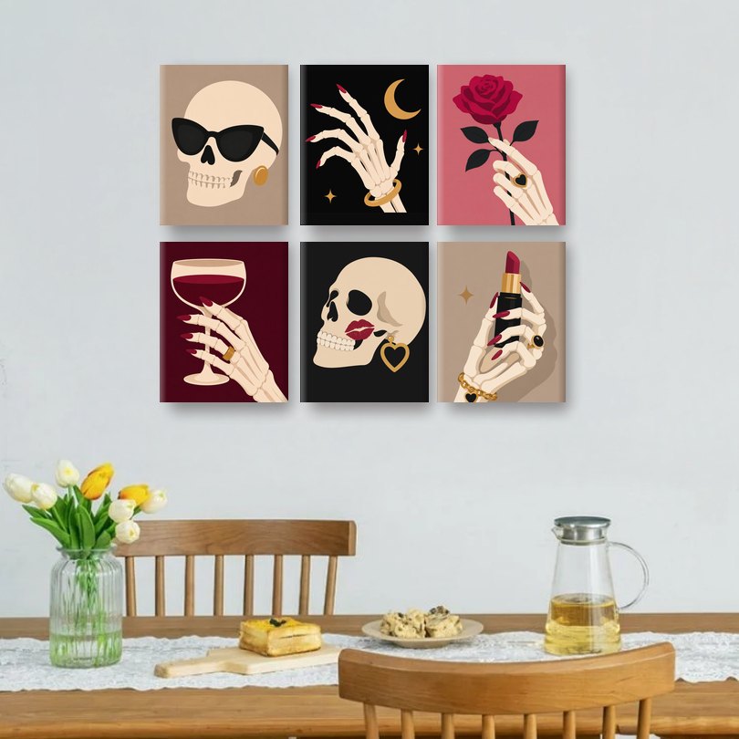 6 Mini Paintings - Gothic Glam Set