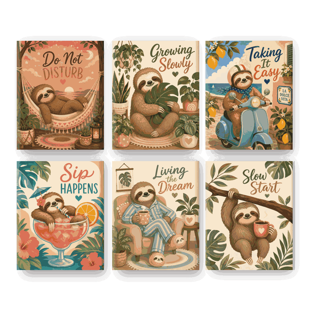 6 Mini Paintings - Do Not Disturb Set