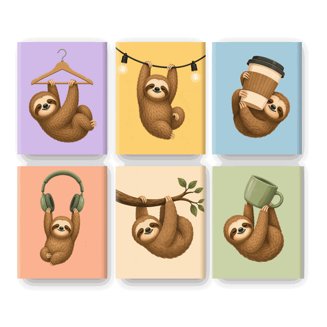 6 Mini Paintings - Hang In There Set
