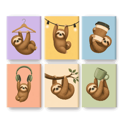 6 Mini Paintings - Hang In There Set