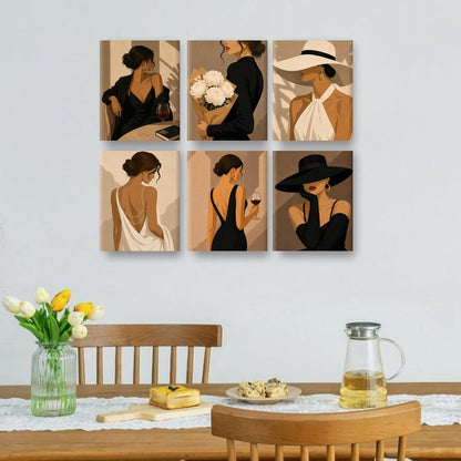 6 Mini Paintings - Paris Nights Set