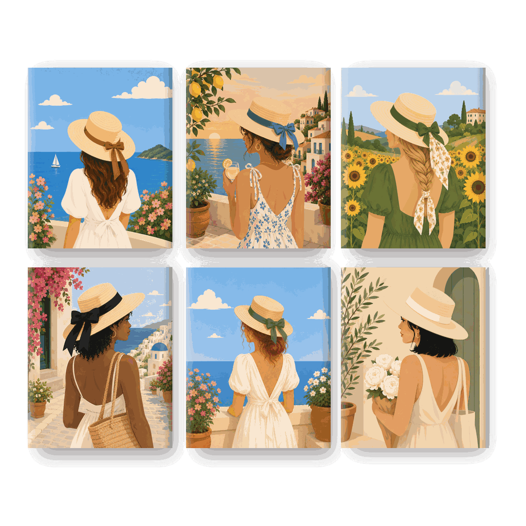 6 Mini Paintings - Coastal Dream Set