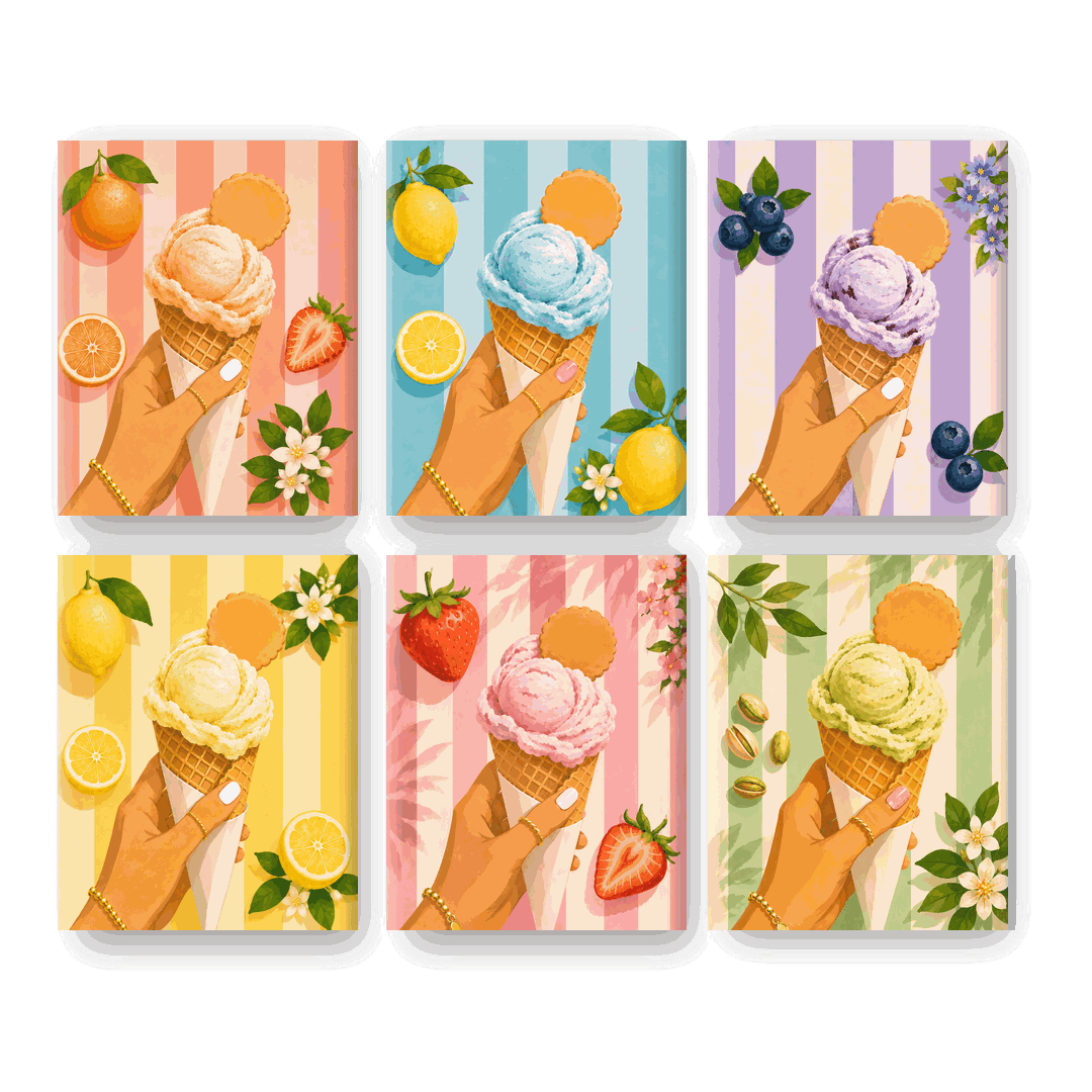 6 Mini Paintings - Gelato Set