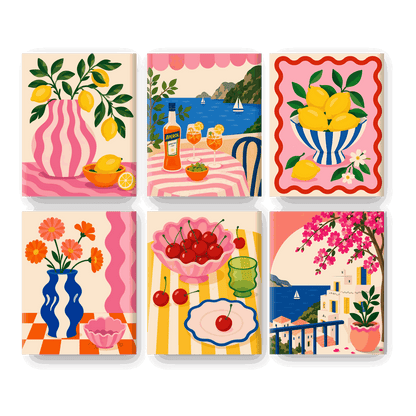 6 Mini Paintings - Lemon Tree Set