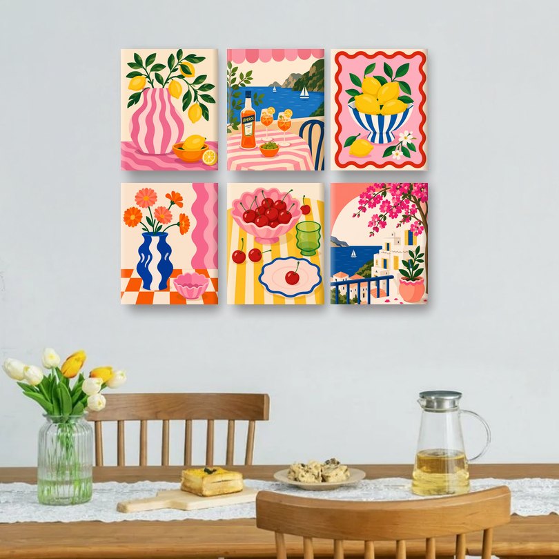 6 Mini Paintings - Lemon Tree Set