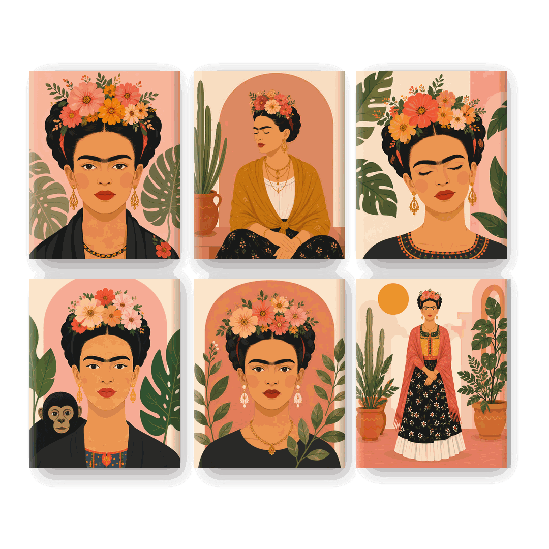 6 Mini Paintings - Frida Set