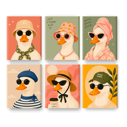 6 Mini Paintings - Funky Duck Set