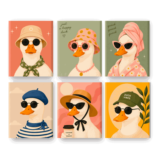 6 Mini Paintings - Funky Duck Set