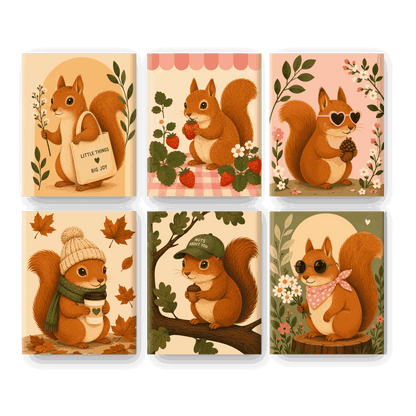 6 Mini Paintings - Little Squirrel Set