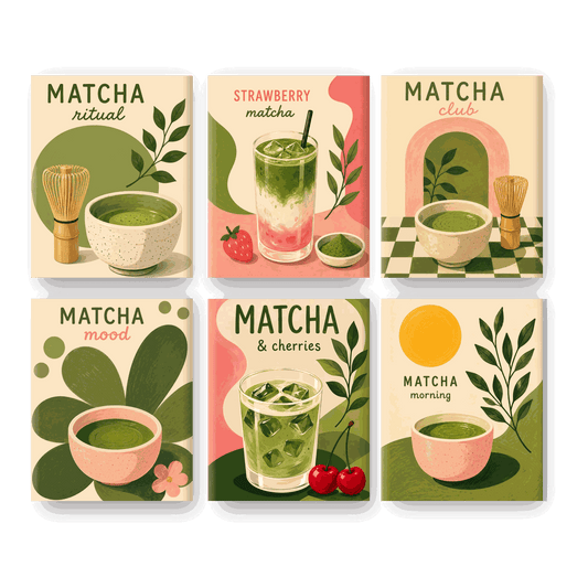 6 Mini Paintings - Matcha Ritual Set