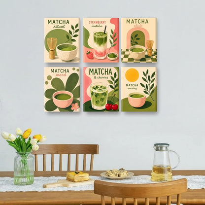 6 Mini Paintings - Matcha Ritual Set