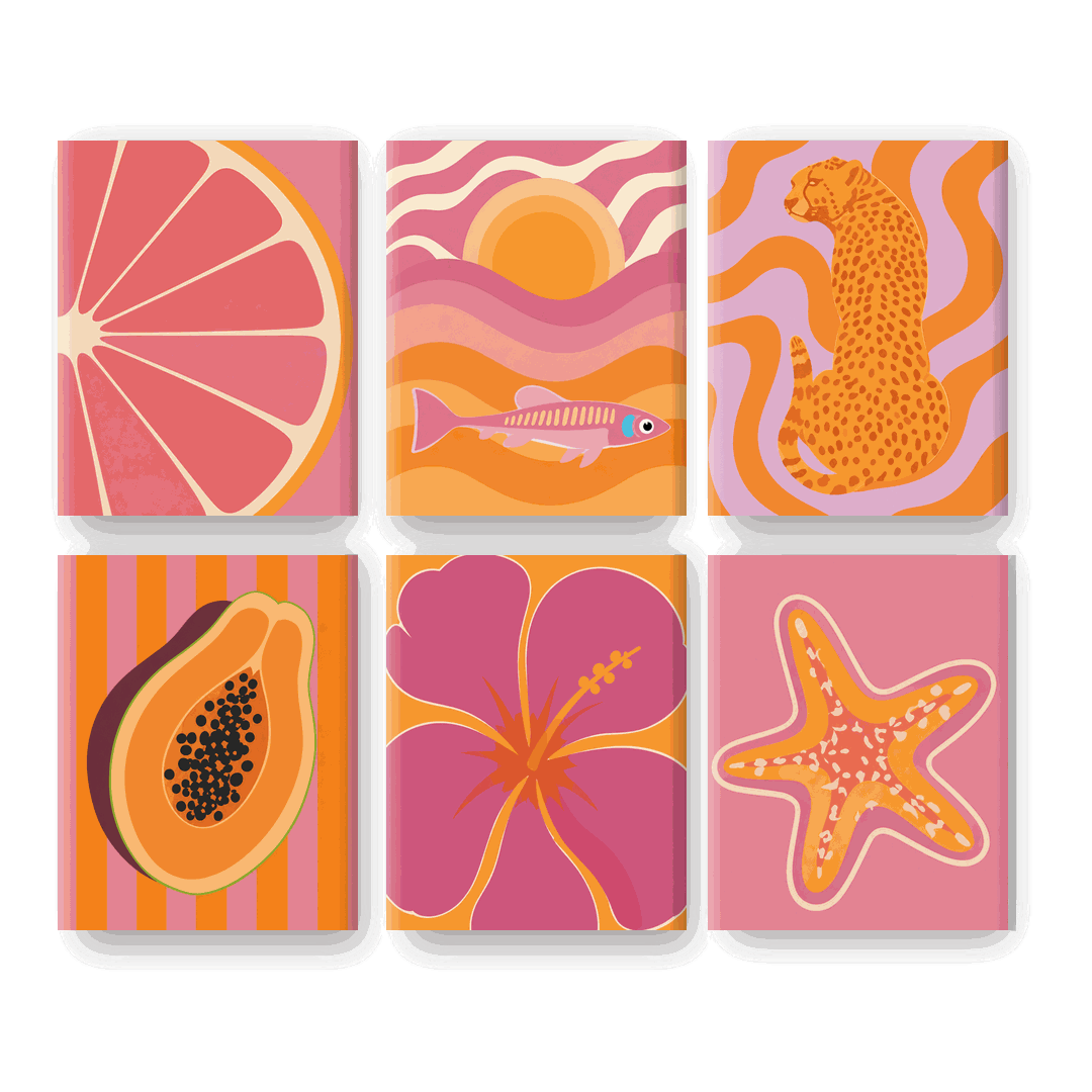 6 Mini Paintings - Hot Tropic Set